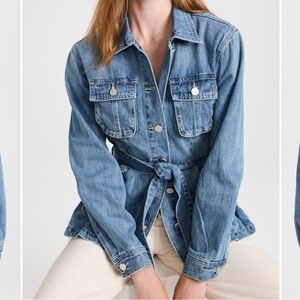 BlankNYC Left On Read Denim Belted Jean Jacket sz small